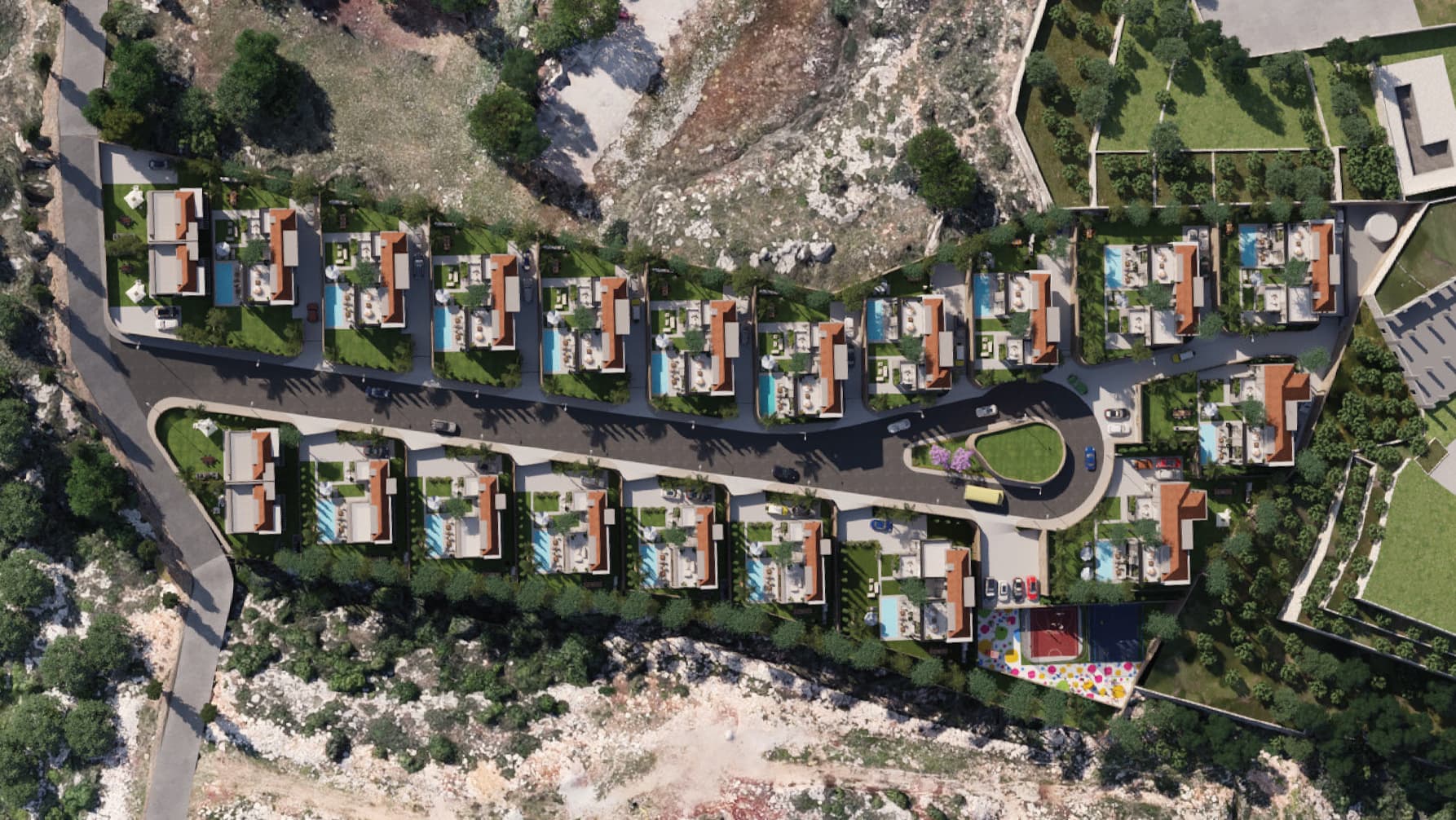 Nassim — Built reality, aerial view